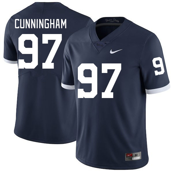 Men #97 T.A. Cunningham Penn State Nittany Lions College Football Jerseys Stitched-Retro